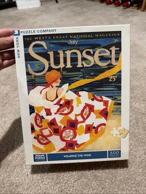 Sunset 'Wearing the Wind' 500-Piece Jigsaw Puzzle - Vintage Cover Art